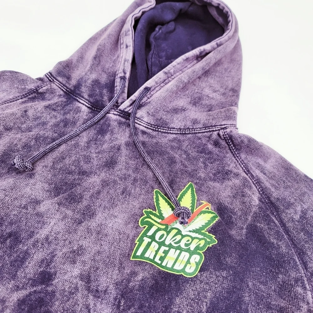 TokerTrends SmokeSesh Purple Tie-Dye Unisex Hoodie & Bowlzer Combo - Picture 6 of 8